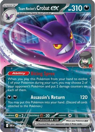Team Rocket's Crobat ex - 122/182 122 - SV10 Destined Rivals Holofoil
