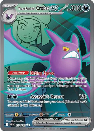 Team Rocket's Crobat ex - 217/182 217 - SV10 Destined Rivals Holofoil
