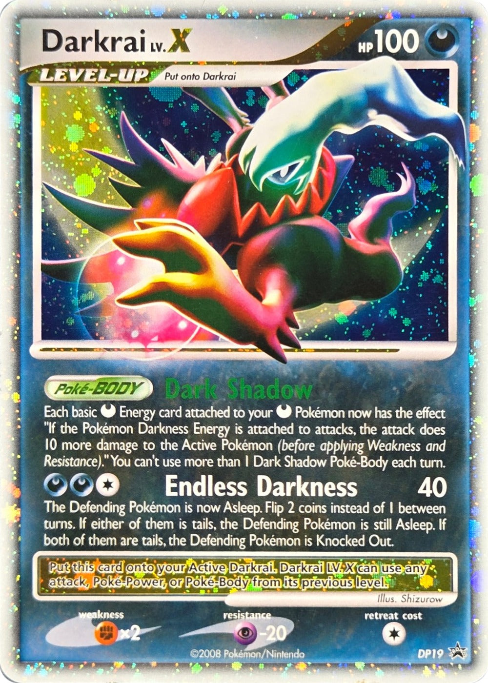 Darkrai LV.X - DP19 - DP Black Star Promos LV.X Promo Holo (Moderately Played)